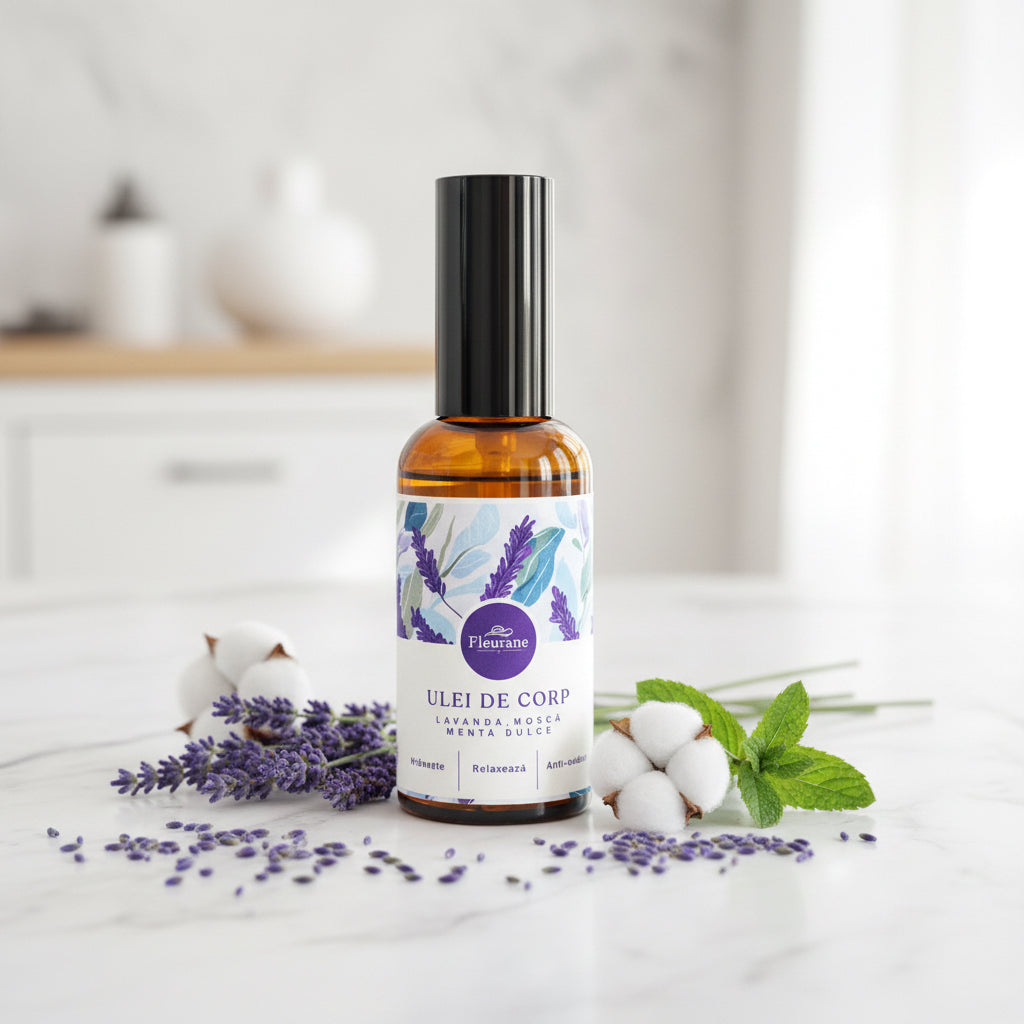 Ulei de corp cu Lavanda, Mosc si Menta Dulce