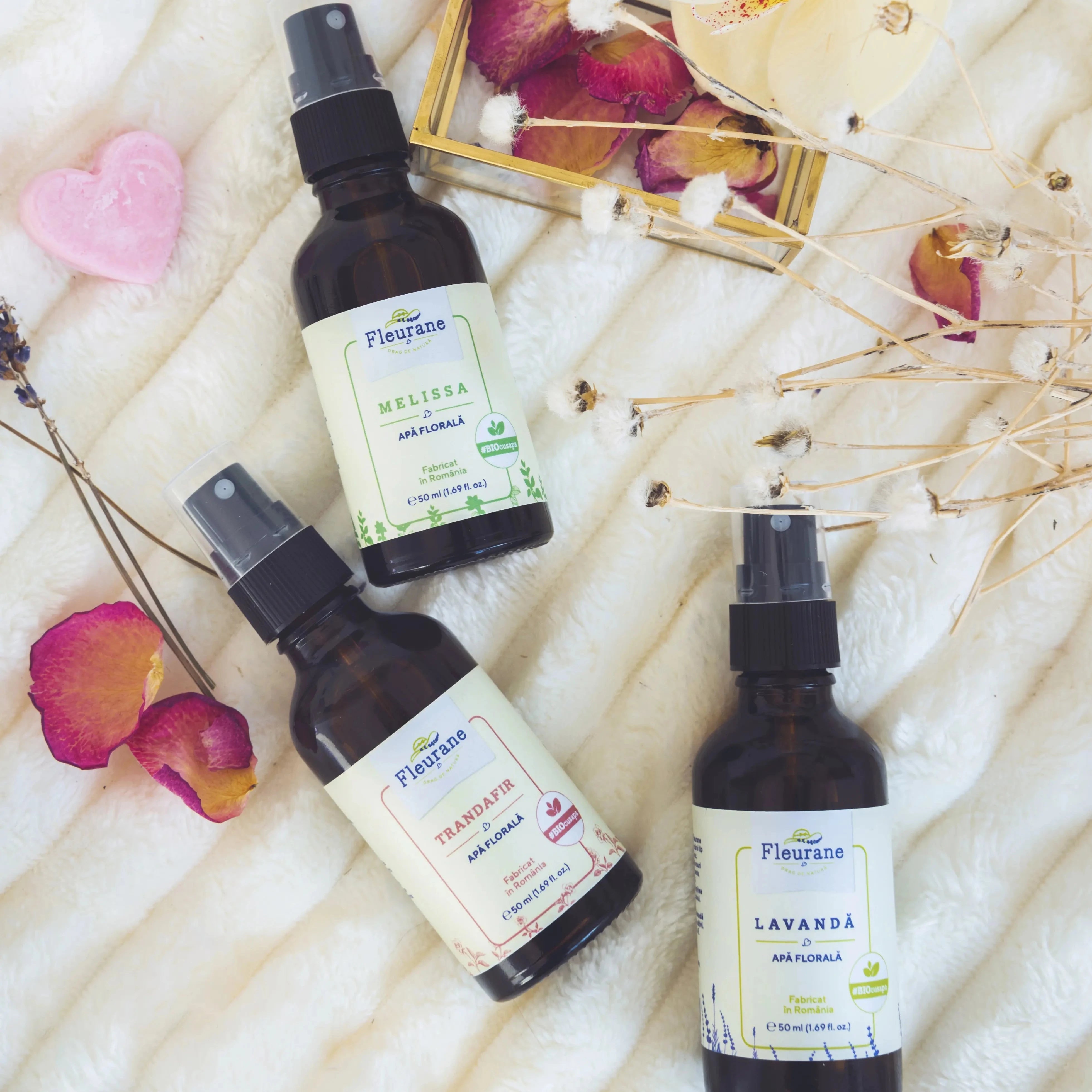 Set Cadou 3 Ape Florale – Cosmetice Naturale pentru Îngrijirea Pielii 