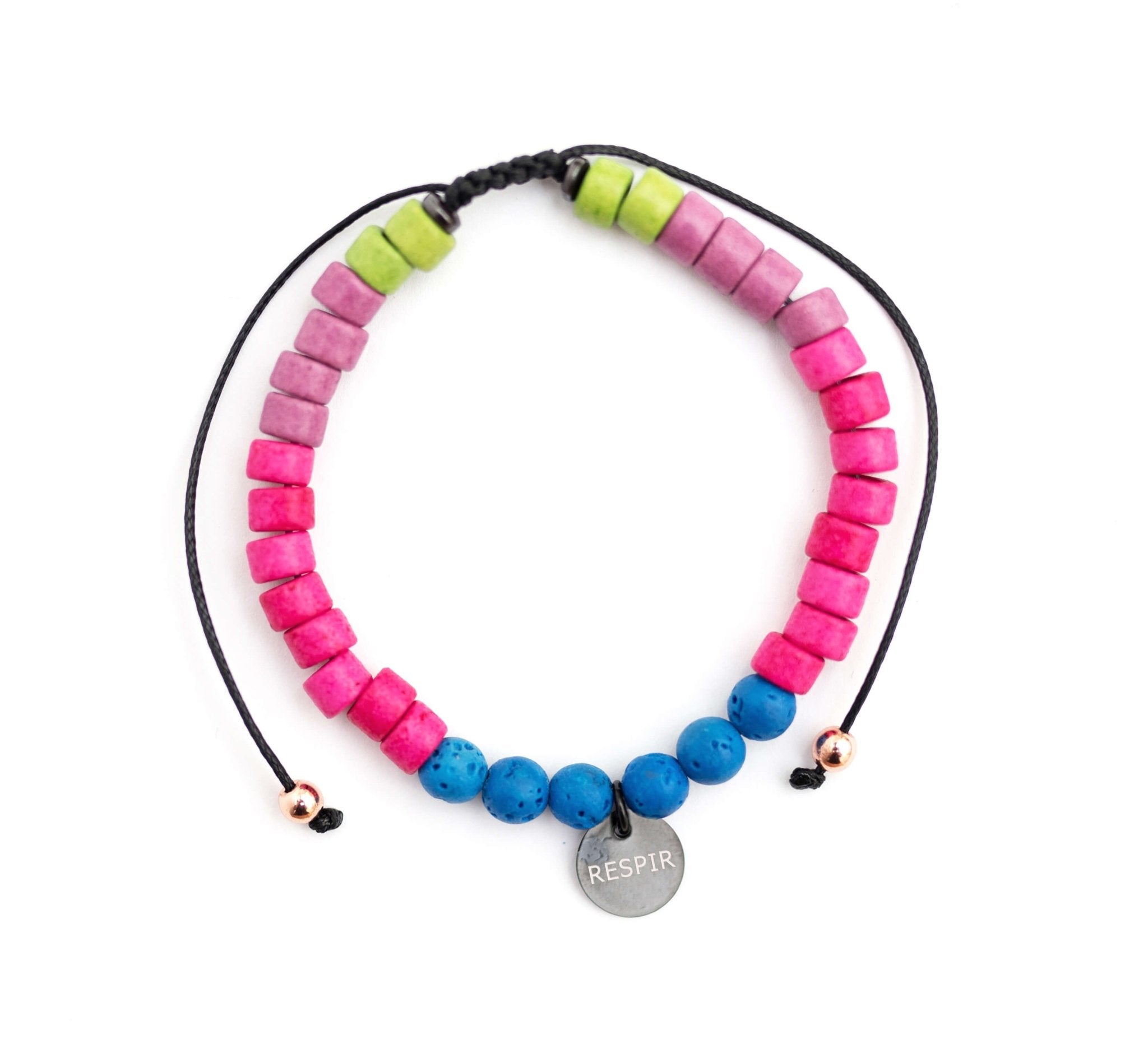 Bratara Aromaterapie cu Mesaj "Respir", "Zâmbesc" sau "Iubesc"