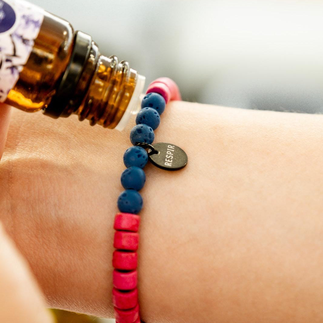 Bratara Aromaterapie cu Mesaj "Respir", "Zâmbesc" sau "Iubesc" 