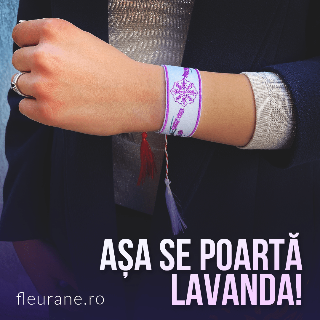 Bratara brodata cu design unic Fleurane