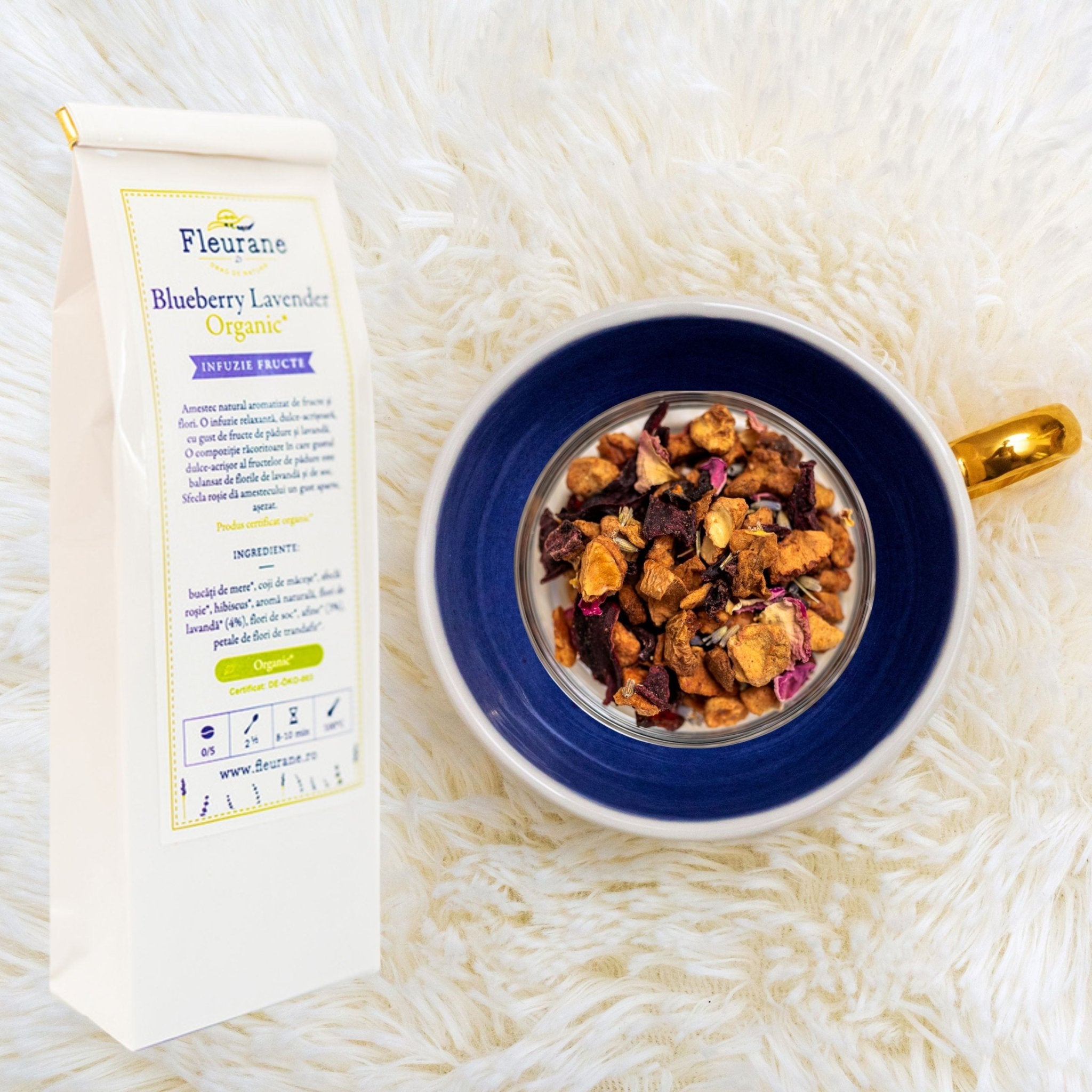 Ceai de Lavanda Organic Blueberry Lavender – Relaxare si Rasfat 