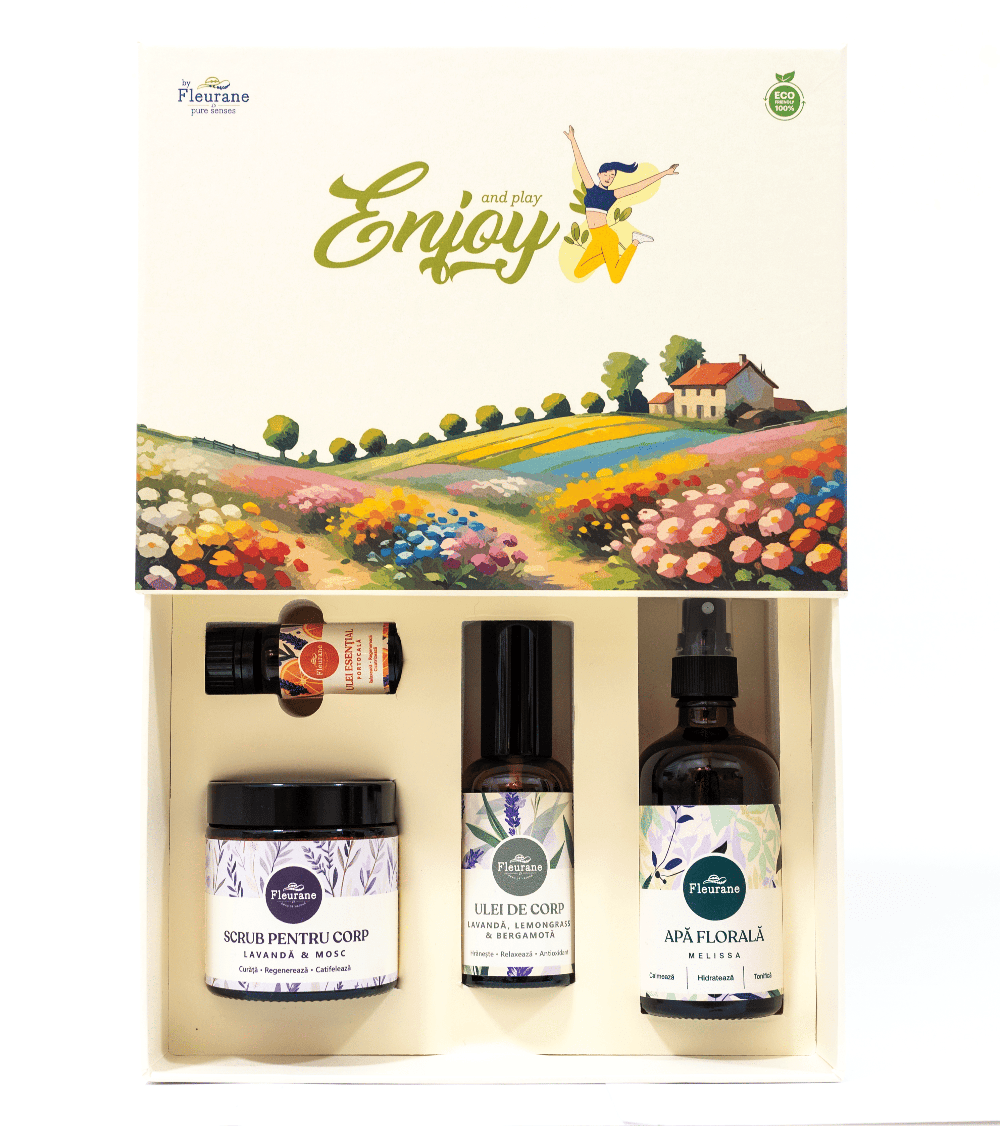 Set Cadou Enjoy - Cosmetice Naturale cu Lavandă, Portocală, Melissa si Lemongrass