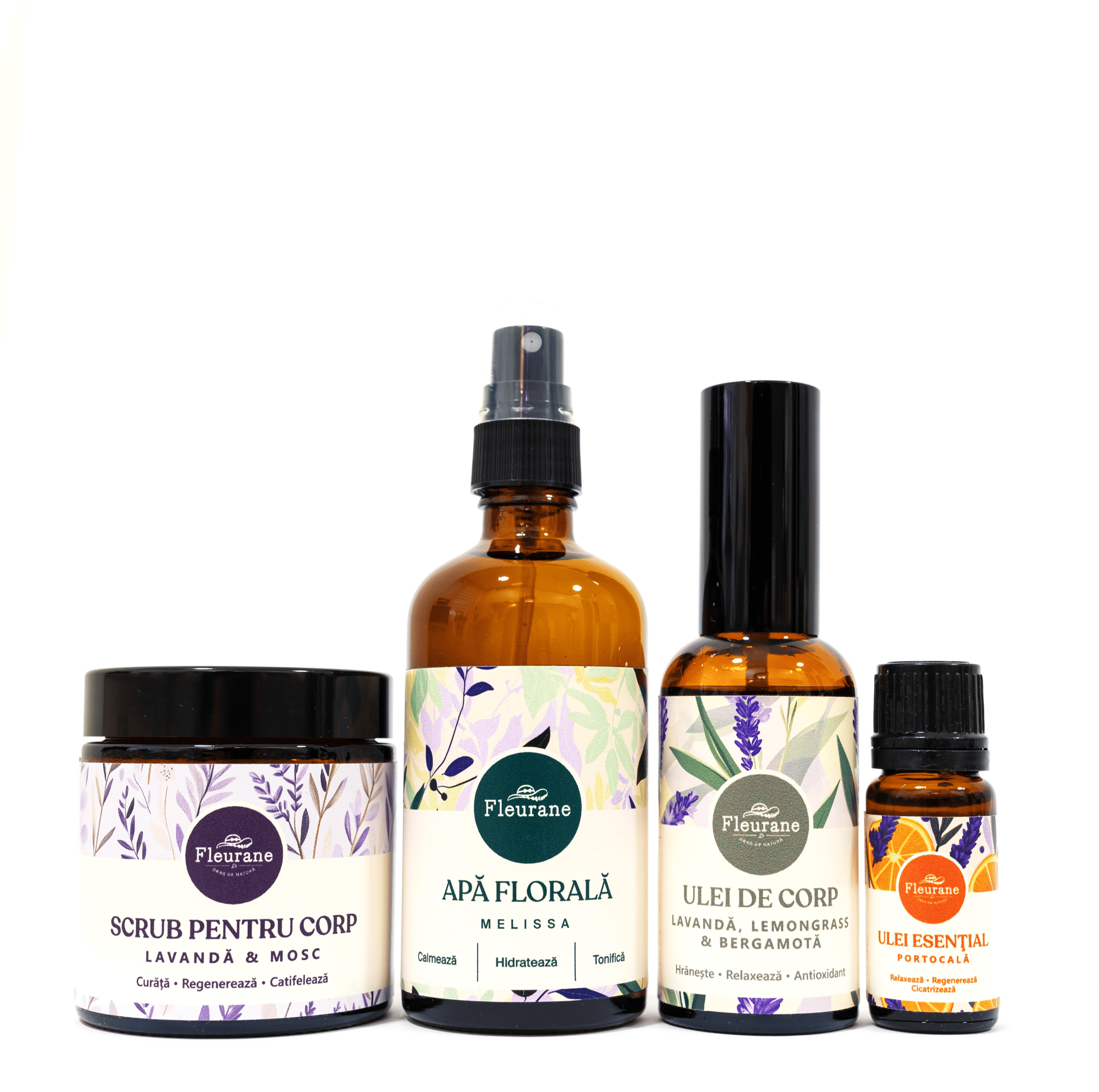 Set Cadou Enjoy - Cosmetice Naturale cu Lavandă, Portocală, Melissa si Lemongrass 