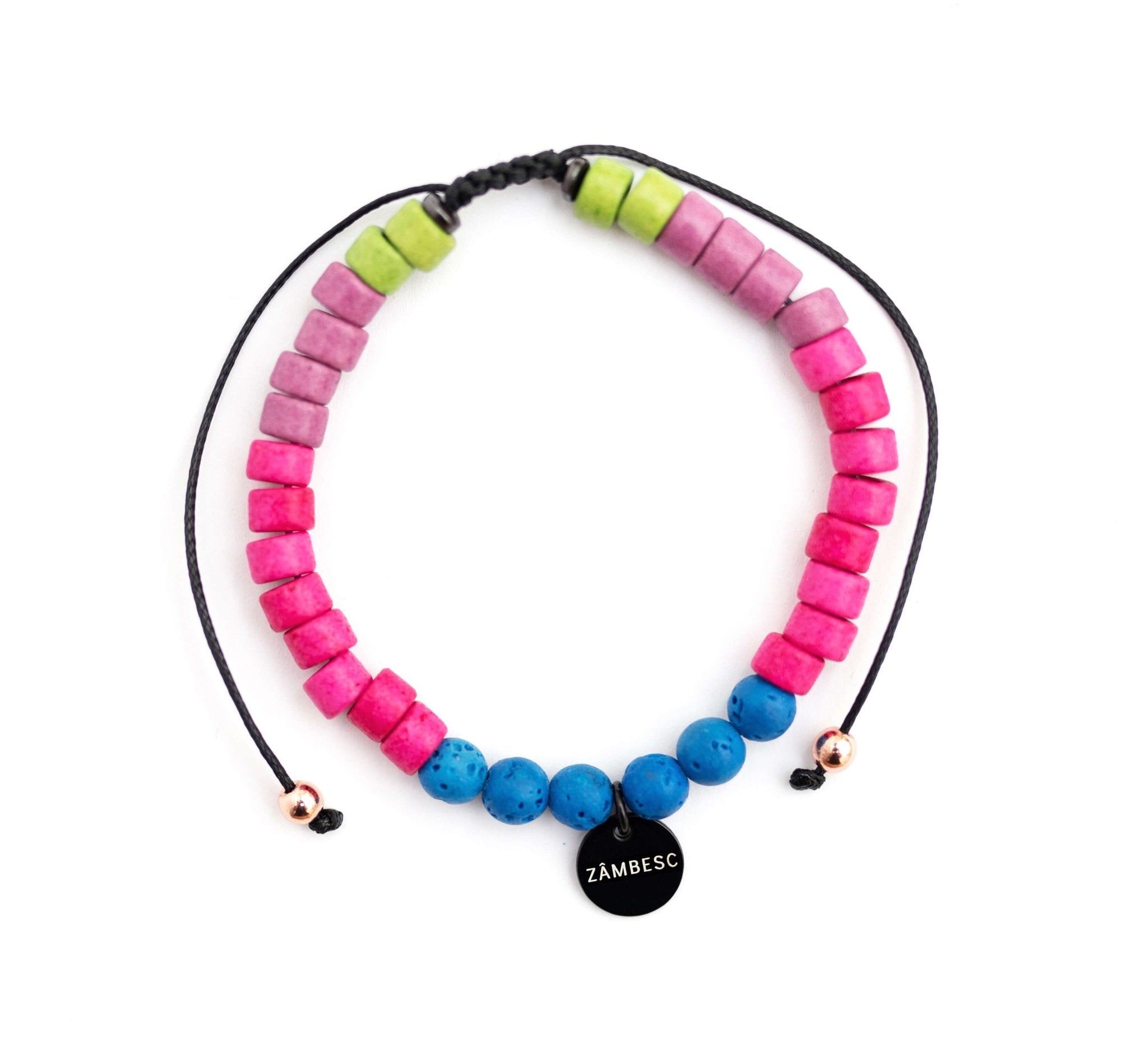 Bratara Aromaterapie cu Mesaj "Respir", "Zâmbesc" sau "Iubesc" 