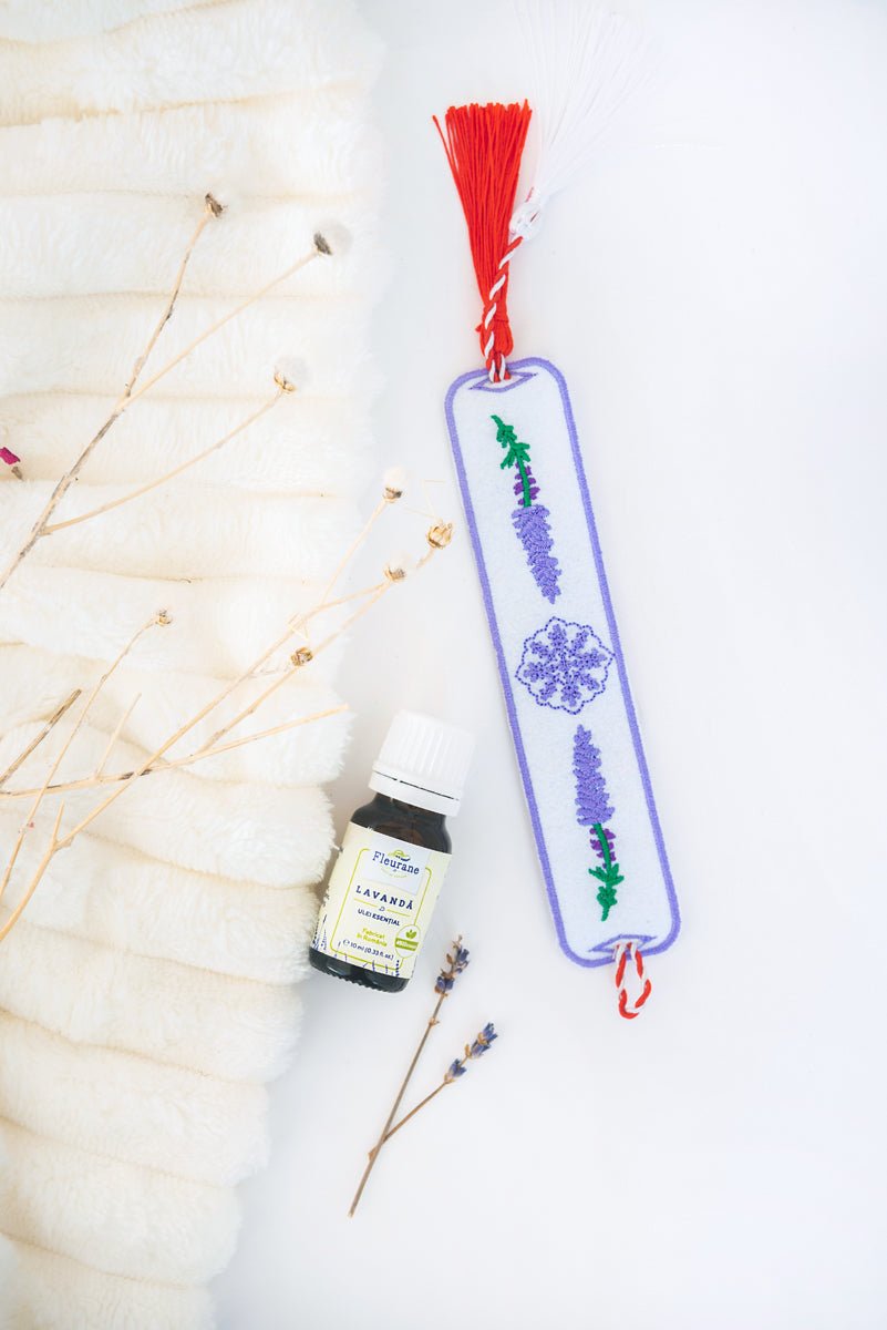 Set bratara brodata si ulei esential pur de lavanda 10 ml